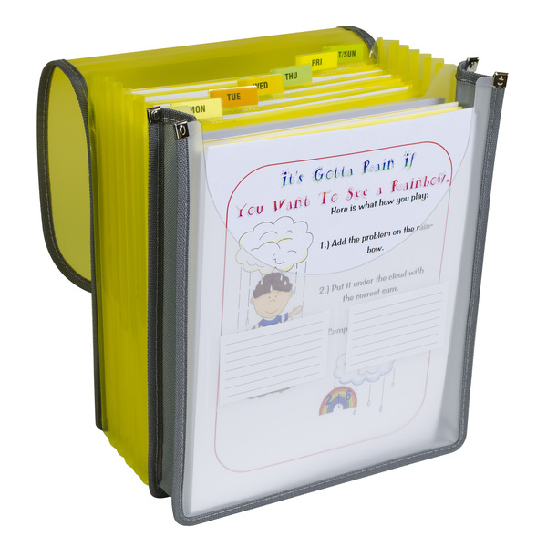 C-Line Products 7-Pocket Vertical Backpack File, Letter Size, Assorted, PK2 58700
